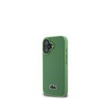 Lacoste iPhone 16 Plus Magsafe PU Pike Desenli Timsah Logolu Yeşil Uyumlu Telefon Kılıfı
