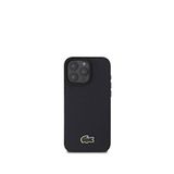 Lacoste iPhone 16 Pro Magsafe PU Pike Desenli Timsah Logolu Lacivert Uyumlu Telefon Kılıfı