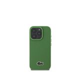 Lacoste iPhone 16 Pro Magsafe PU Pike Desenli Timsah Logolu Yeşil Uyumlu Telefon Kılıfı