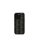 Lacoste iPhone 16 Pro Max Standlı PU Deri Monogram Magsafe Siyah Uyumlu Telefon Kılıfı
