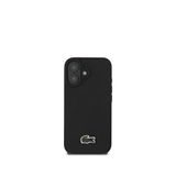 Lacoste iPhone 16 PU Pike Desenli Metal Logolu Siyah 1.5 mt Type-C Kablo Telefon Kılıfı