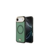 Lacoste iPhone 17 Air Gold Timsah Logolu Buzlu Magsafe Yeşil Uyumlu Telefon Kılıfı