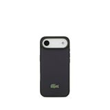 Lacoste iPhone 17 Air Pike Desenli Metal Logolu Kartlıklı Magsafe Lacivert Uyumlu Telefon Kılıfı