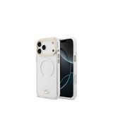 Lacoste Iphone 17 Pro Max Gold Timsah Logolu Buzlu Magsafe Uyumlu Telefon Kılıfı - Beyaz