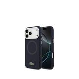 Lacoste iPhone 17 Pro Max İkonik Logolu Metal Kamera Çerçeveli Magsafe Lacivert Uyumlu Telefon Kılıfı