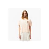 Lacoste Kadın Bisiklet Yaka Baskılı Açık Pembe T-shirt