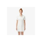 Lacoste Kadın Classic Fit Kısa Kollu Polo Yaka Krem Elbise