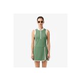 Lacoste Kadın Classic Fit Kolsuz Yarım Fermuarlı Yeşil Elbise