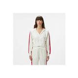 Lacoste Kadın Crop Fit Fermuarlı Renk Bloklu Beyaz Sweatshirt