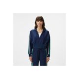 Lacoste Kadın Crop Fit Fermuarlı Renk Bloklu Lacivert Sweatshirt