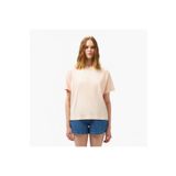 Lacoste Kadın Loose Fit Bisiklet Yaka Açık Pembe T-shirt