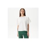 Lacoste Kadın Loose Fit Bisiklet Yaka Beyaz Modal Karışımlı T-Shirt
