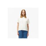 Lacoste Kadın Loose Fit Bisiklet Yaka Beyaz T-shirt