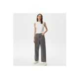 Lacoste Kadın Loose Fit Gri Denim Pantolon