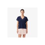 Lacoste Kadın Loose Fit V Yaka Lacivert T-Shirt