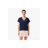 Lacoste Kadın Loose Fit V Yaka Lacivert T-Shirt