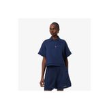 Lacoste Kadın Oversize Fit Truvakar Kollu Lacivert Polo
