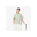 Lacoste Kadın Regular Fit Bisiklet Yaka Çizgili Yeşil T-Shirt