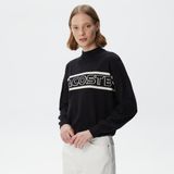 Lacoste Kadın Regular Fit Dik Yaka Baskılı Siyah Kazak - 09S-Siyah - 38