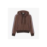 Lacoste Kadın Regular Fit Kapüşonlu Monogram Kahverengi Sweatshirt