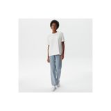 Lacoste Kadın Relaxed Fit Bisiklet Yaka Beyaz T-shirt