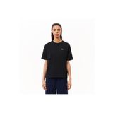 Lacoste Kadın Relaxed Fit Bisiklet Yaka Siyah T-shirt
