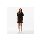 Lacoste Kadın Relaxed Fit Keten Siyah Bermuda Şort