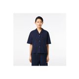 Lacoste Kadın Relaxed Fit Kısa Kollu Lacivert Gömlek