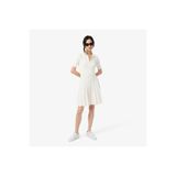 Lacoste Kadın Relaxed Fit Kısa Kollu Polo Yaka Beyaz Elbise