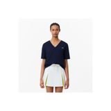Lacoste Kadın Relaxed Fit V Yaka Lacivert T-Shirt