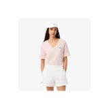 Lacoste Kadın Relaxed Fit V Yaka Pembe T-Shirt