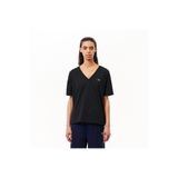Lacoste Kadın Relaxed Fit V Yaka Siyah T-shirt