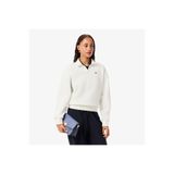 Lacoste Kadın Relaxed Fit Yarım Fermuarlı Beyaz Sweatshirt