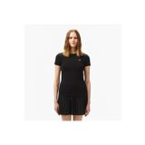 Lacoste Kadın Slim Fit Bisiklet Yaka Siyah T-shirt
