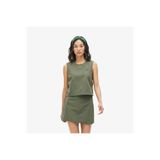 Lacoste Kadın Slim Fit Kolsuz Haki Bluz