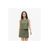 Lacoste Kadın Slim Fit Kolsuz Haki Bluz