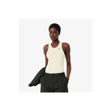 Lacoste Kadın Slim Fit Kolsuz Krem T-Shirt