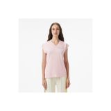 Lacoste Kadın Slim Fit Kolsuz V Yaka Açık Pembe Bluz