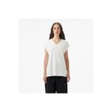 Lacoste Kadın Slim Fit Kolsuz V Yaka Krem Bluz