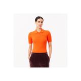 Lacoste Kadın Slim Fit Polo Yaka Turuncu Triko