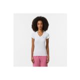 Lacoste Kadın Slim Fit V Yaka Beyaz T-shirt