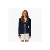 Lacoste Kadın Slim Fit V Yaka Lacivert Hırka