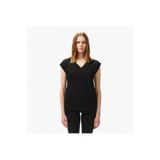 Lacoste Kadın Slim Fit V Yaka Siyah T-shirt