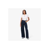 Lacoste Kadın Wide Leg Lacivert Jean Pantolon