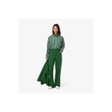 Lacoste Kadın Wide Leg Yeşil Jean Pantolon