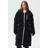 Lacoste Kapitone Down Fill Jacket Kapişonlu Yaka Kadın Mont Siyah - 42