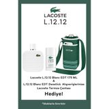Lacoste L.12.12 Blanc EDT 175 ml & L.12.12 Blanc EDT 75 gr Deodorant Stick + Termos Çanta - Erkek Parfüm Set