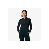 Lacoste L.12.D Kadın Slim Fit Uzun Kollu Koyu Yeşil Polo