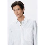 Lacoste Mens Regular Fit Cream Shirt Standart Kesim Çıtçıt Düğmeli Erkek Gömlek Krem - 43