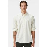 Lacoste Mens Regular Fit Cream Shirt Standart Kesim Erkek Gömlek Krem
